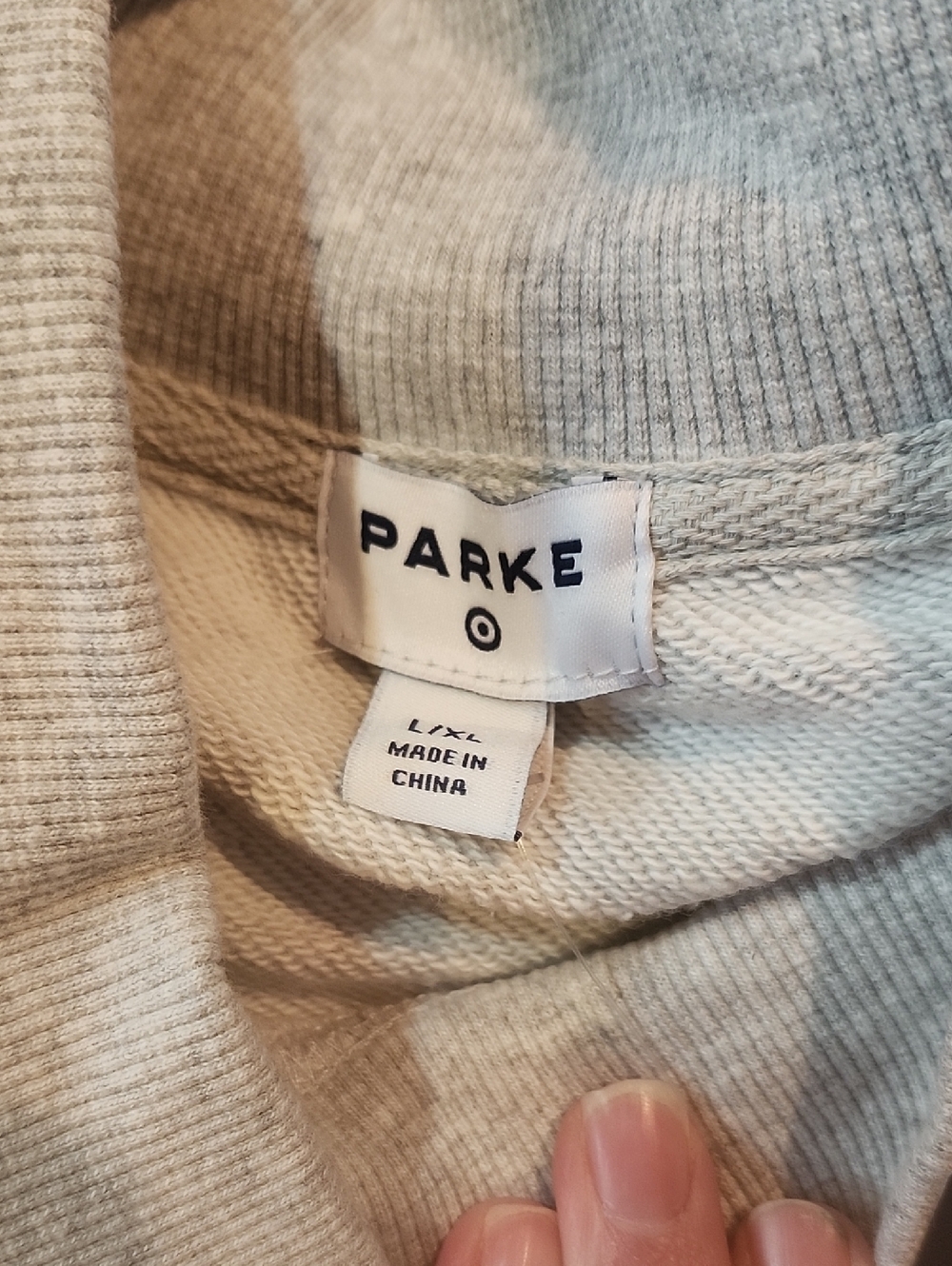Parke X Target  Light Gray Pullover Crewneck Sweatshirt L/ XL - Picture 4 of 5
